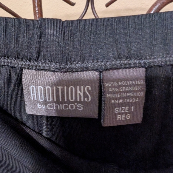 Addition by Chico's Elegant Black Straight Leg, Elastic Waist Pants - Picture 2 of 7